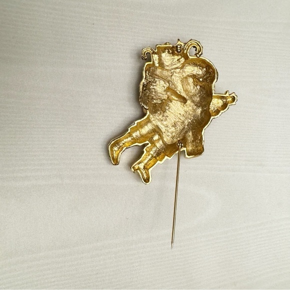 Christmas Santa High-End Enamel Vintage Figural Pin Brooch - Picture 10 of 12